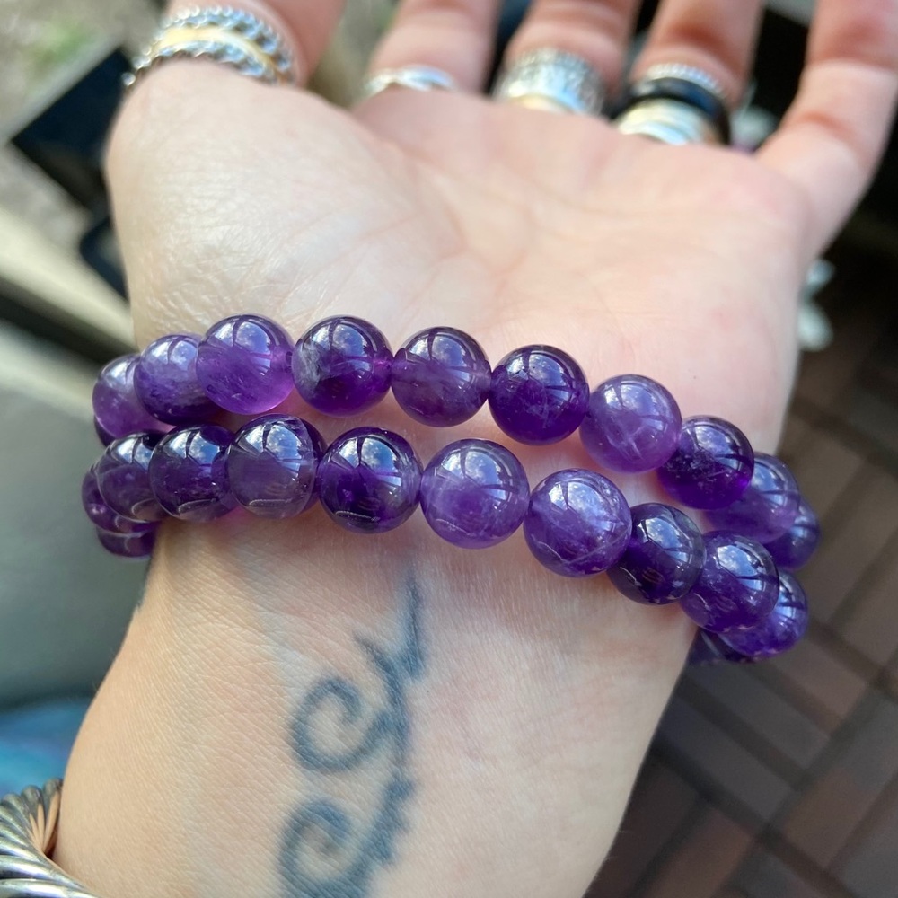 Amethyst heart arrow & infinity love set bracelets - Picture 5 of 10